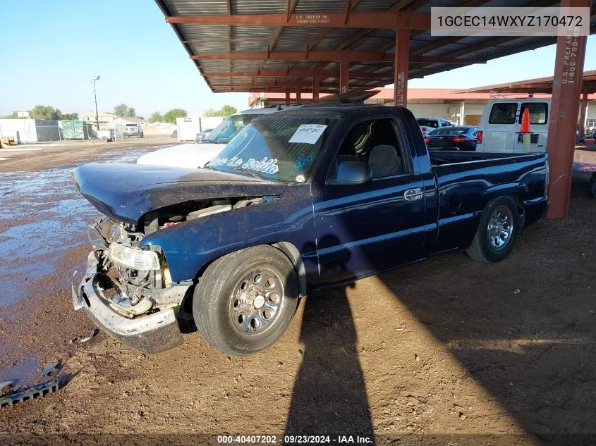 2000 Chevrolet Silverado C1500 VIN: 1GCEC14WXYZ170472 Lot: 40407202