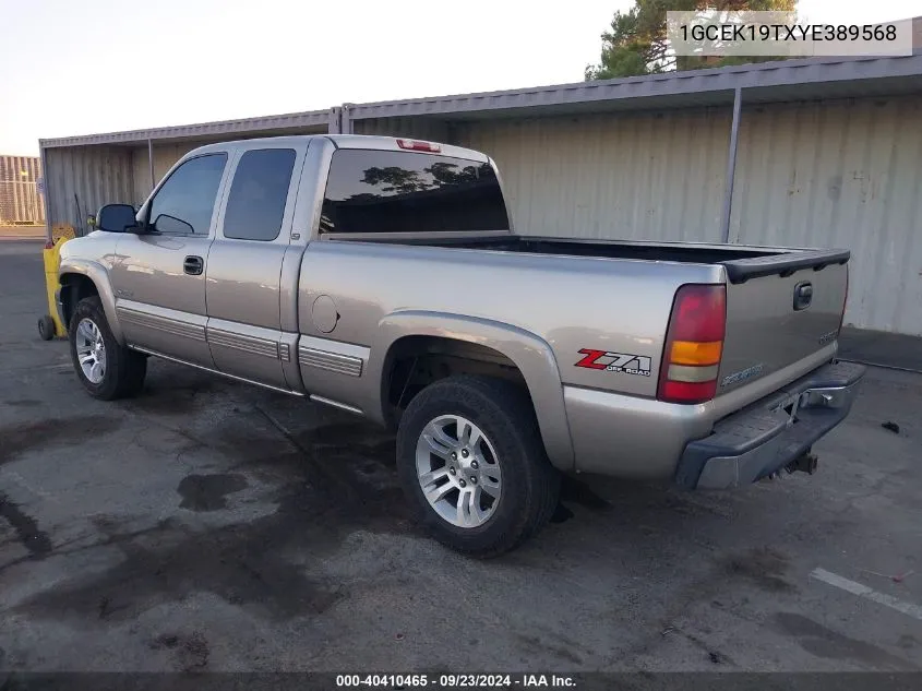 2000 Chevrolet Silverado K1500 VIN: 1GCEK19TXYE389568 Lot: 40410465