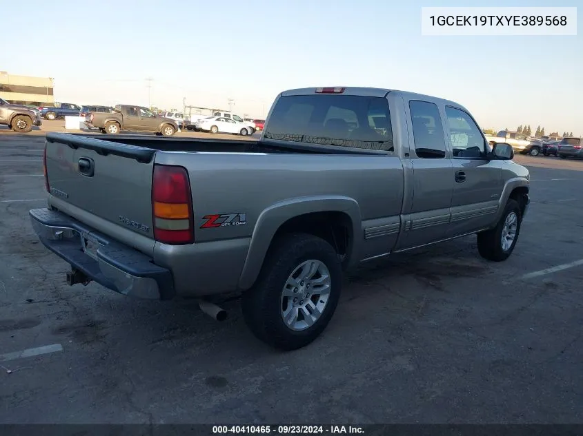 2000 Chevrolet Silverado K1500 VIN: 1GCEK19TXYE389568 Lot: 40410465