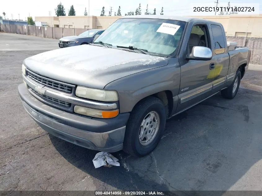 2000 Chevrolet Silverado 1500 Ls VIN: 2GCEC19T1Y1402724 Lot: 40414958