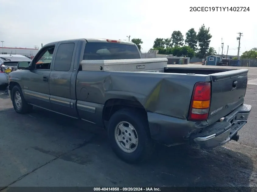 2000 Chevrolet Silverado 1500 Ls VIN: 2GCEC19T1Y1402724 Lot: 40414958