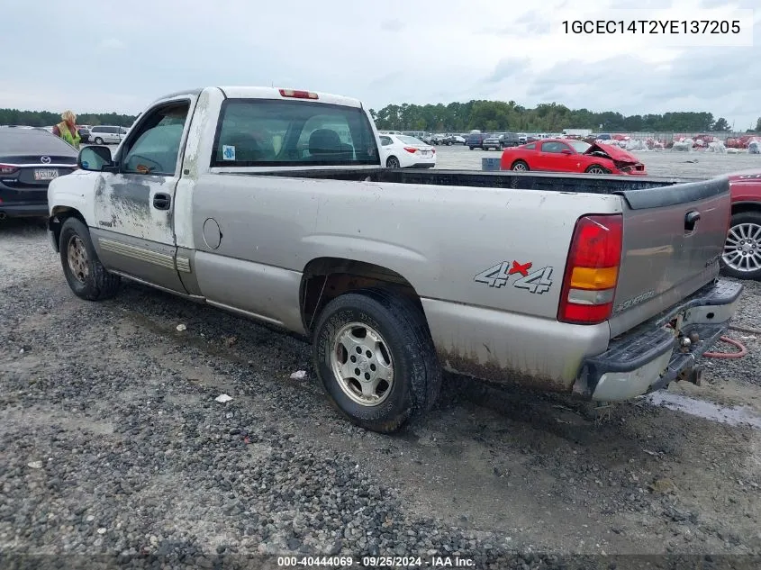 2000 Chevrolet Silverado 1500 Ls VIN: 1GCEC14T2YE137205 Lot: 40444069