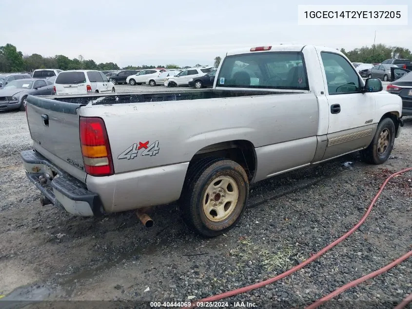 2000 Chevrolet Silverado 1500 Ls VIN: 1GCEC14T2YE137205 Lot: 40444069