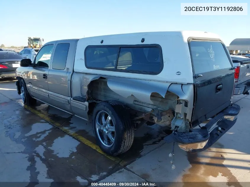 2000 Chevrolet Silverado 1500 Ls VIN: 2GCEC19T3Y1192806 Lot: 40445409