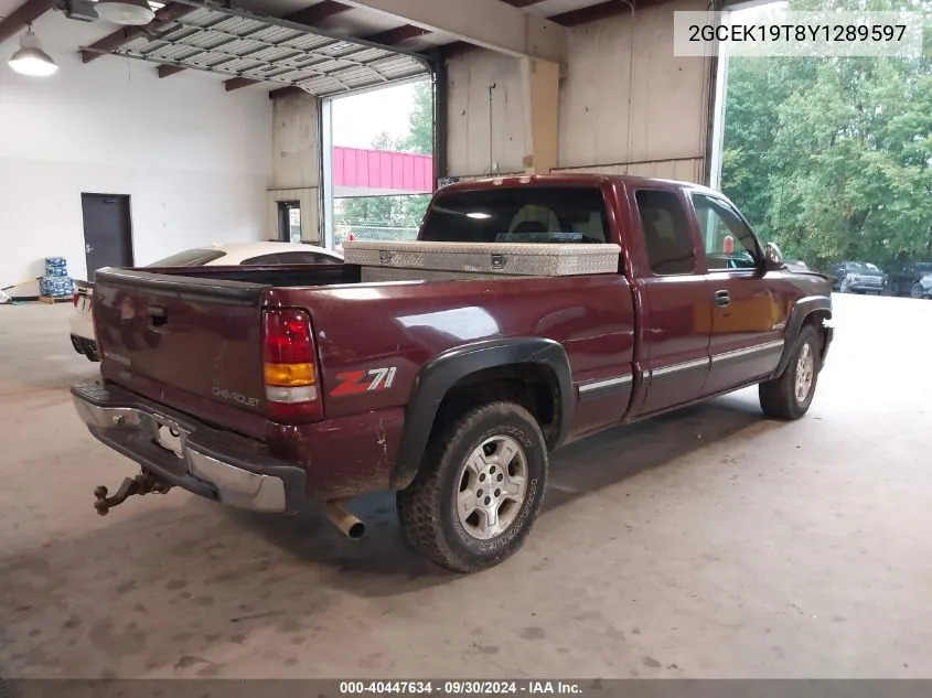 2GCEK19T8Y1289597 2000 Chevrolet Silverado 1500 Lt