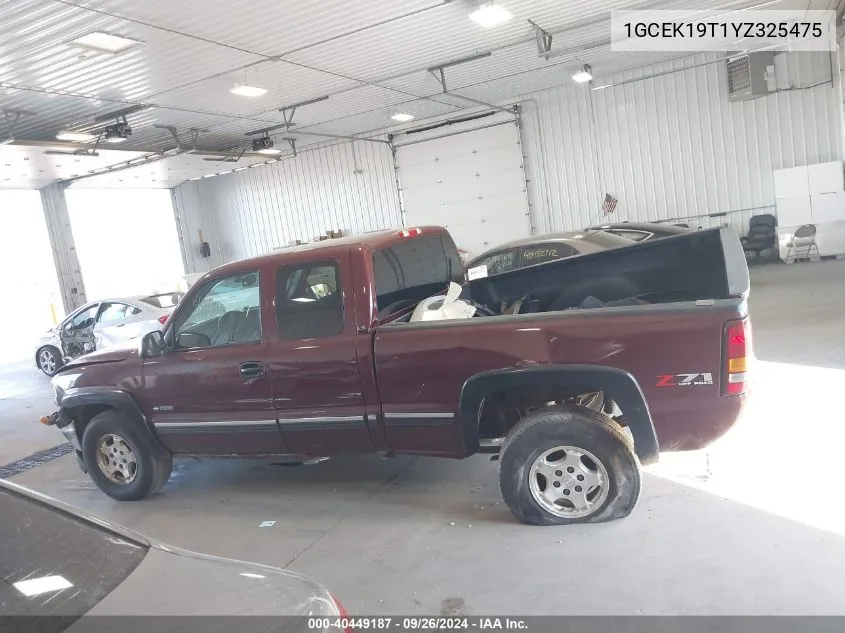 2000 Chevrolet Silverado 1500 K1500 VIN: 1GCEK19T1YZ325475 Lot: 40449187