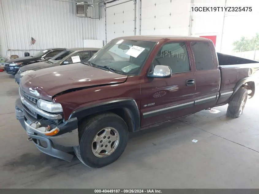 2000 Chevrolet Silverado 1500 K1500 VIN: 1GCEK19T1YZ325475 Lot: 40449187