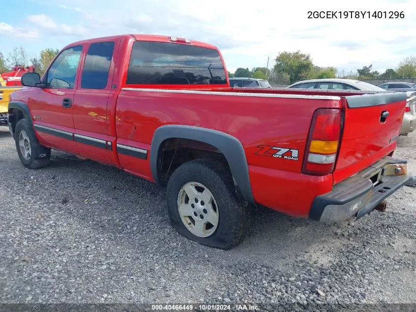 2GCEK19T8Y1401296 2000 Chevrolet Silverado 1500 Lt