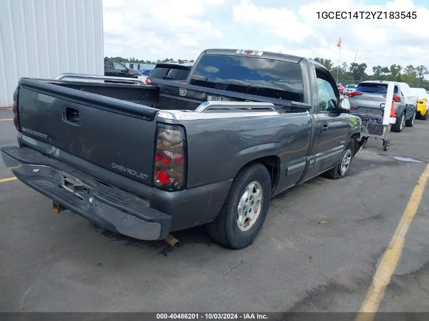 2000 Chevrolet Silverado 1500 Ls VIN: 1GCEC14T2YZ183545 Lot: 40486201