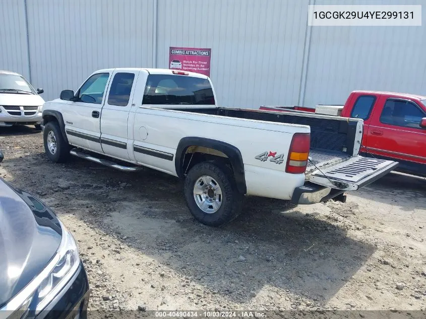 2000 Chevrolet Silverado 2500 Ls VIN: 1GCGK29U4YE299131 Lot: 40490434