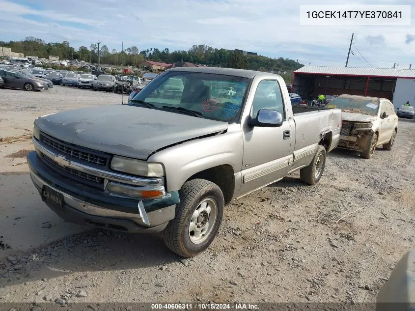 1GCEK14T7YE370841 2000 Chevrolet Silverado 1500 Ls