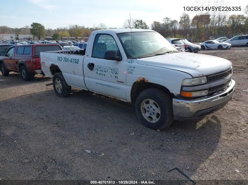 2000 Chevrolet Silverado 1500 VIN: 1GCEK14V5YE226335 Lot: 40701813