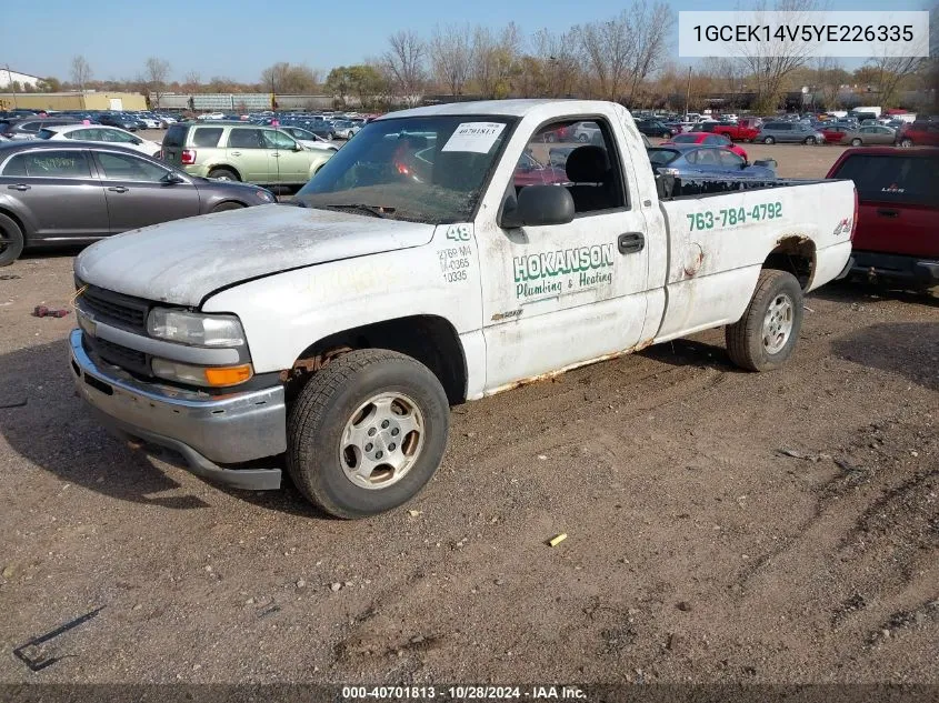 2000 Chevrolet Silverado 1500 VIN: 1GCEK14V5YE226335 Lot: 40701813