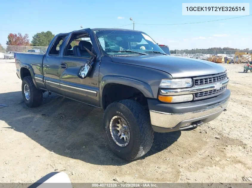 2000 Chevrolet Silverado 1500 Lt VIN: 1GCEK19T2YE326514 Lot: 40712326