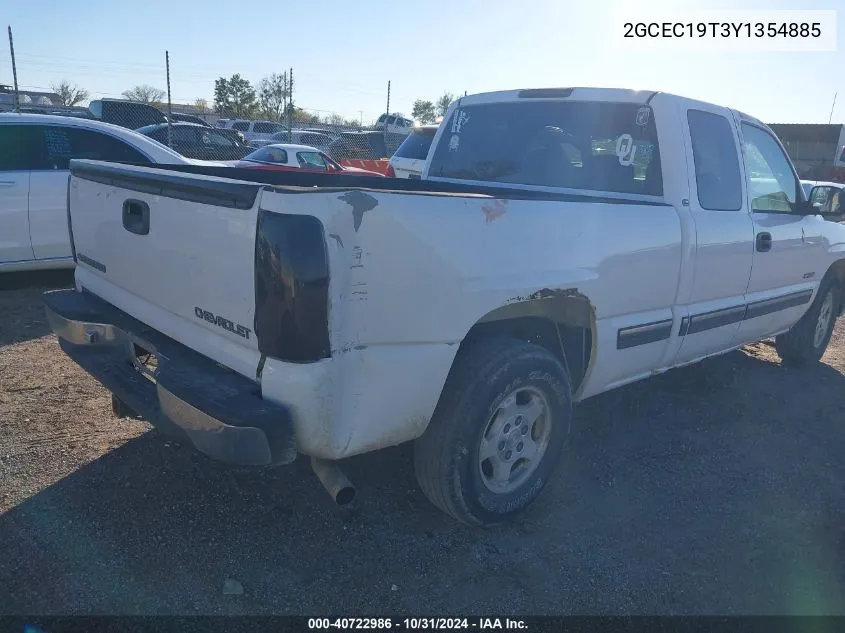 2000 Chevrolet Silverado 1500 Ls VIN: 2GCEC19T3Y1354885 Lot: 40722986