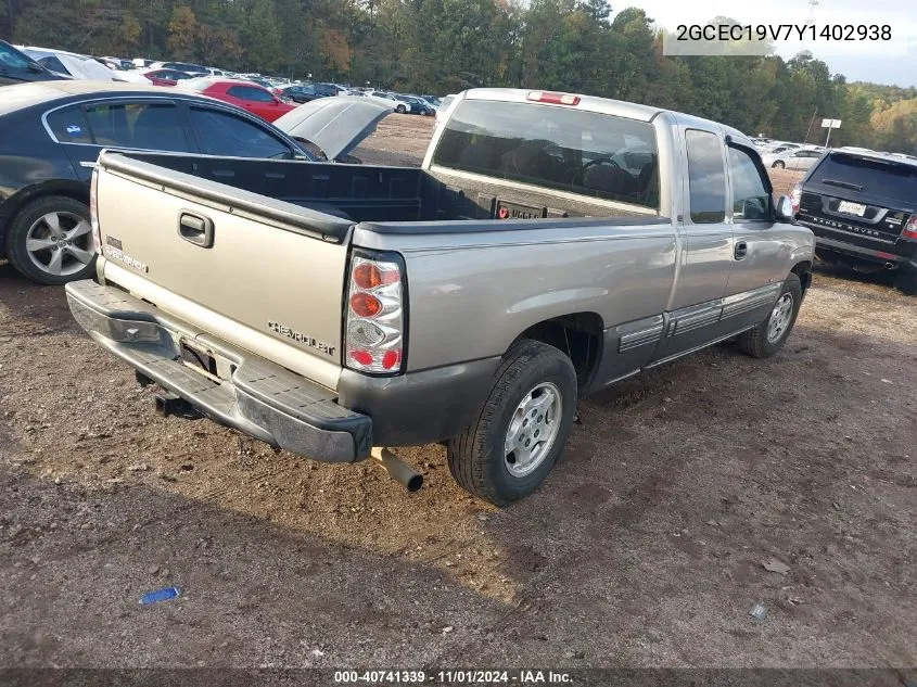 2000 Chevrolet Silverado 1500 Ls VIN: 2GCEC19V7Y1402938 Lot: 40741339