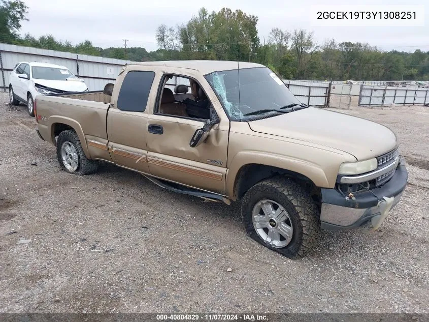 2000 Chevrolet Silverado 1500 Ls VIN: 2GCEK19T3Y1308251 Lot: 40804829