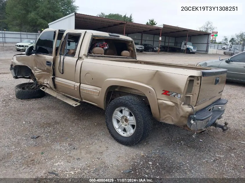 2000 Chevrolet Silverado 1500 Ls VIN: 2GCEK19T3Y1308251 Lot: 40804829