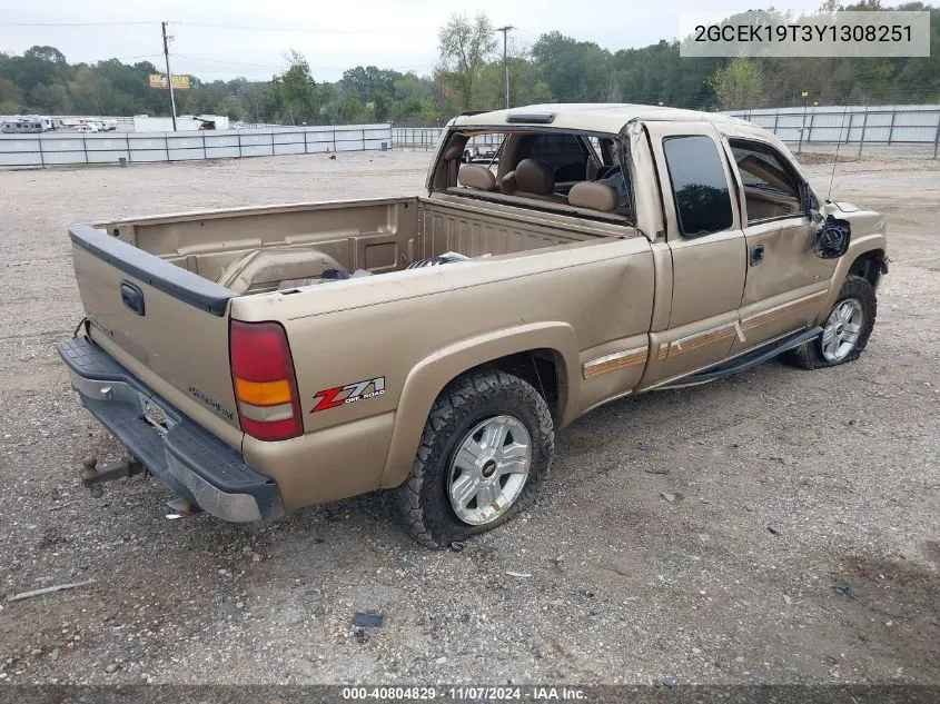 2000 Chevrolet Silverado 1500 Ls VIN: 2GCEK19T3Y1308251 Lot: 40804829