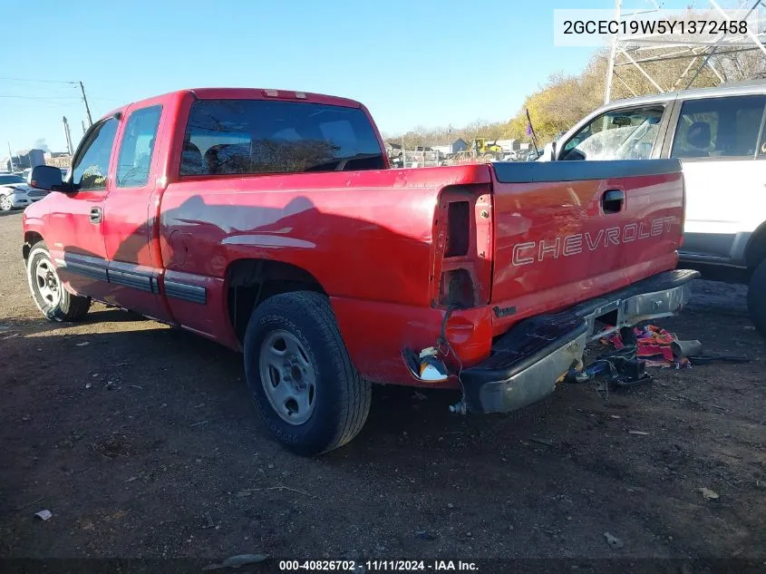 2000 Chevrolet Silverado VIN: 2GCEC19W5Y1372458 Lot: 40826702