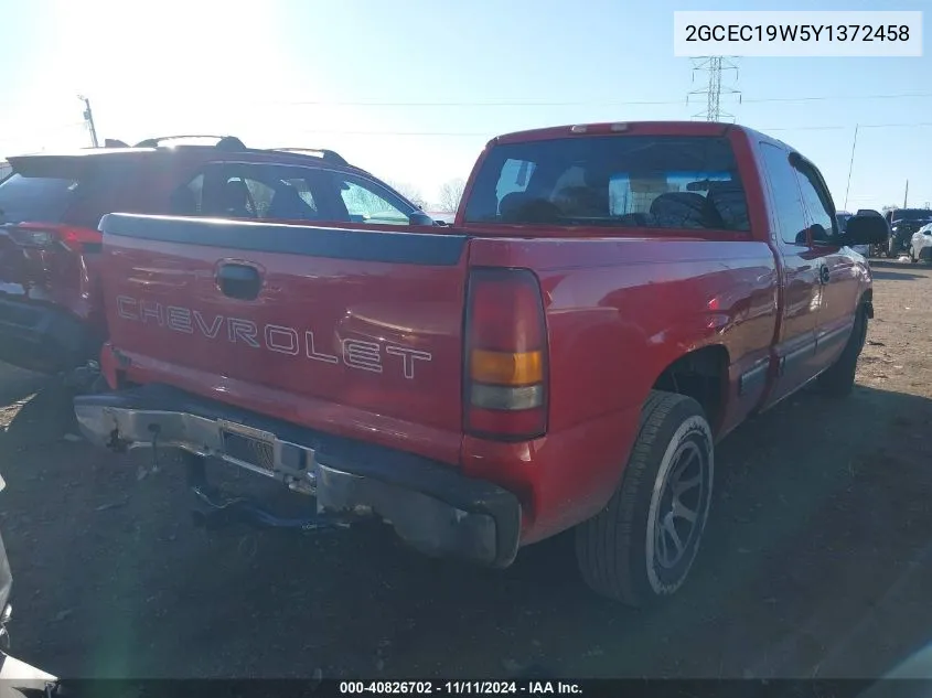 2000 Chevrolet Silverado VIN: 2GCEC19W5Y1372458 Lot: 40826702