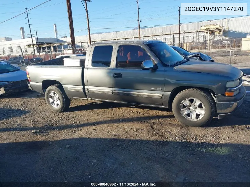 2000 Chevrolet Silverado 1500 Ls VIN: 2GCEC19V3Y1147270 Lot: 40846962