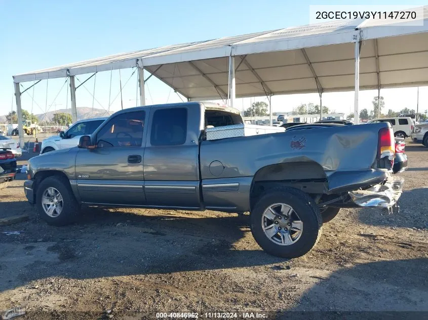 2000 Chevrolet Silverado 1500 Ls VIN: 2GCEC19V3Y1147270 Lot: 40846962