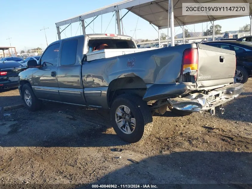 2000 Chevrolet Silverado 1500 Ls VIN: 2GCEC19V3Y1147270 Lot: 40846962