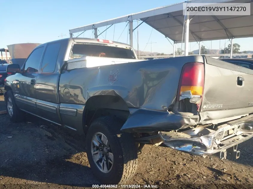 2000 Chevrolet Silverado 1500 Ls VIN: 2GCEC19V3Y1147270 Lot: 40846962