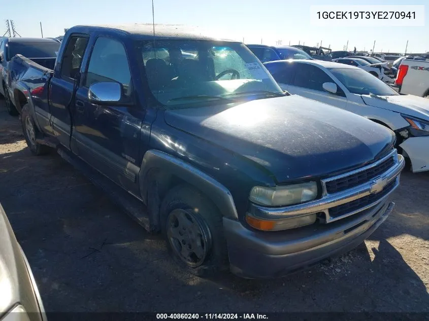 2000 Chevrolet Silverado 1500 Ls VIN: 1GCEK19T3YE270941 Lot: 40860240