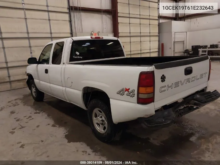 2001 Chevrolet Silverado 1500 VIN: 1GCEK19T61E232643 Lot: 39314109