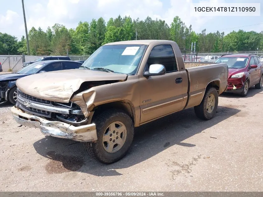 2001 Chevrolet Silverado 1500 Ls VIN: 1GCEK14T81Z110950 Lot: 39356796