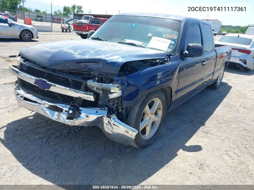 2001 Chevrolet Silverado 1500 VIN: 2GCEC19T411117361 Lot: 40437699