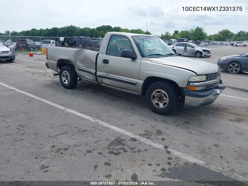 2001 Chevrolet Silverado 1500 VIN: 1GCEC14WX1Z331375 Lot: 39787657