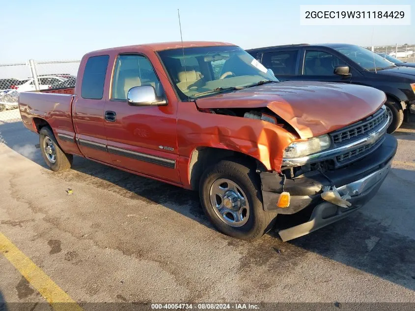 2001 Chevrolet Silverado C1500 VIN: 2GCEC19W311184429 Lot: 40054734