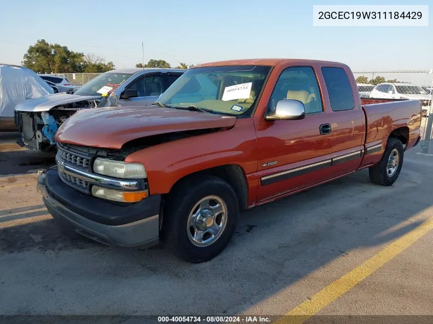 2001 Chevrolet Silverado C1500 VIN: 2GCEC19W311184429 Lot: 40054734