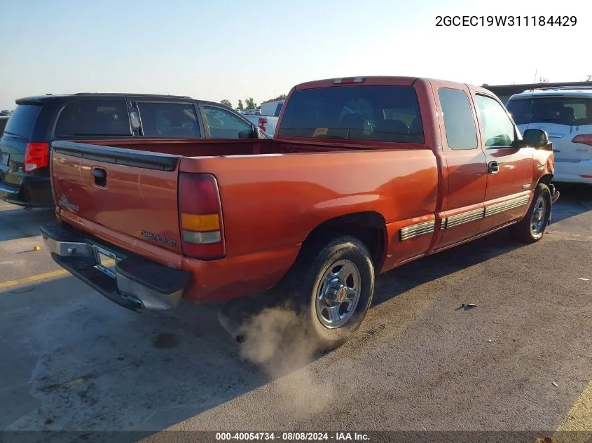 2001 Chevrolet Silverado C1500 VIN: 2GCEC19W311184429 Lot: 40054734