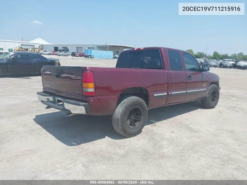 2001 Chevrolet Silverado 1500 Ls VIN: 2GCEC19V711215916 Lot: 40064563