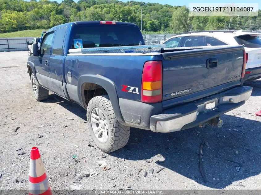 2001 Chevrolet Silverado 1500 Ls VIN: 2GCEK19T711104087 Lot: 40166403