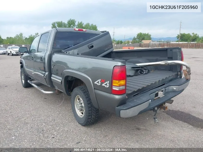 2001 Chevrolet Silverado 2500Hd Ls VIN: 1GCHK23U61F205960 Lot: 40174521