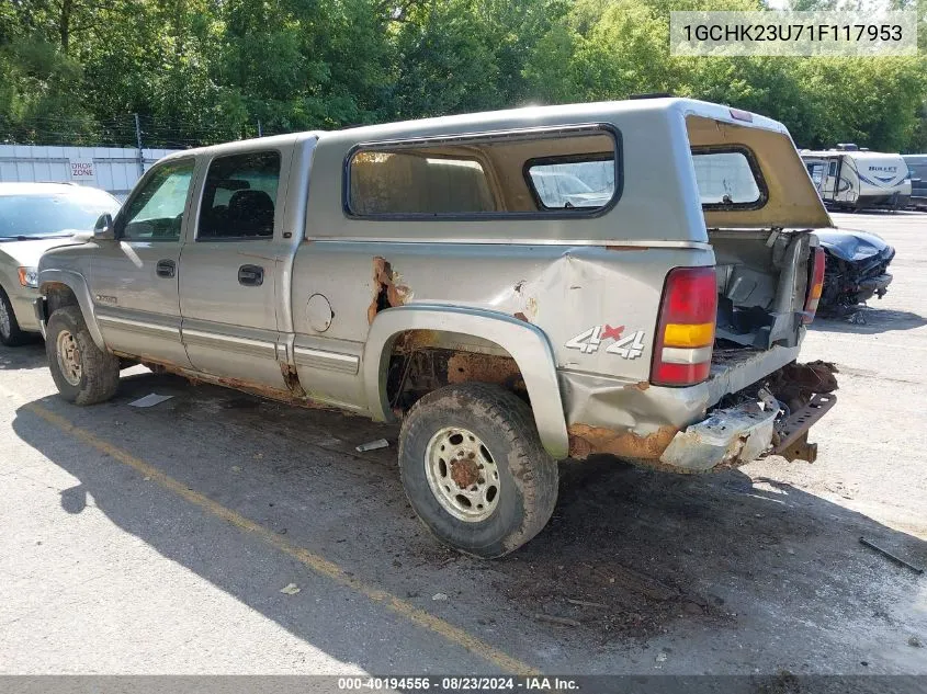 2001 Chevrolet Silverado 2500Hd Ls VIN: 1GCHK23U71F117953 Lot: 40194556