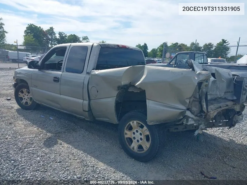 2001 Chevrolet Silverado 1500 Ls VIN: 2GCEC19T311331905 Lot: 40233726