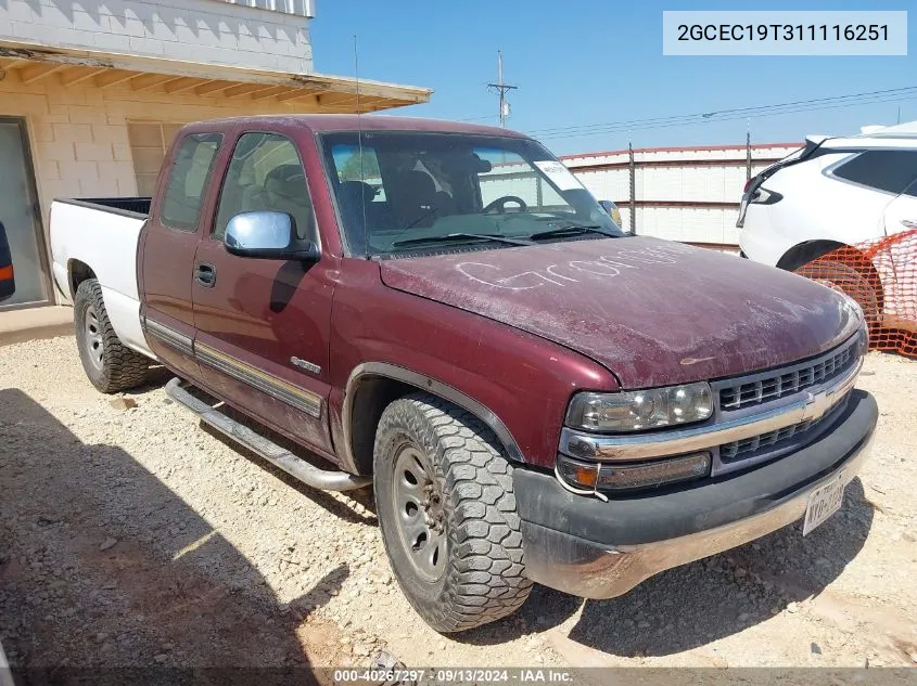 2001 Chevrolet Silverado 1500 Ls VIN: 2GCEC19T311116251 Lot: 40267297