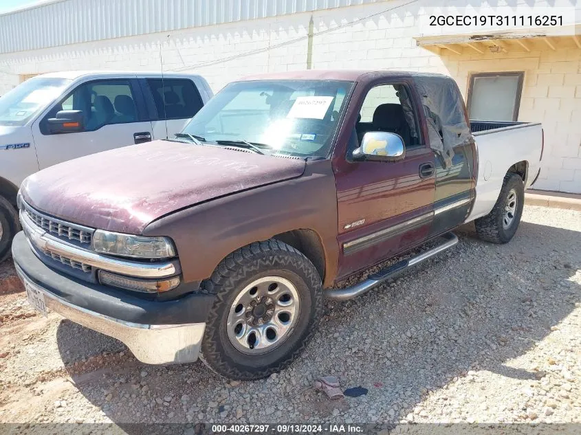 2001 Chevrolet Silverado 1500 Ls VIN: 2GCEC19T311116251 Lot: 40267297