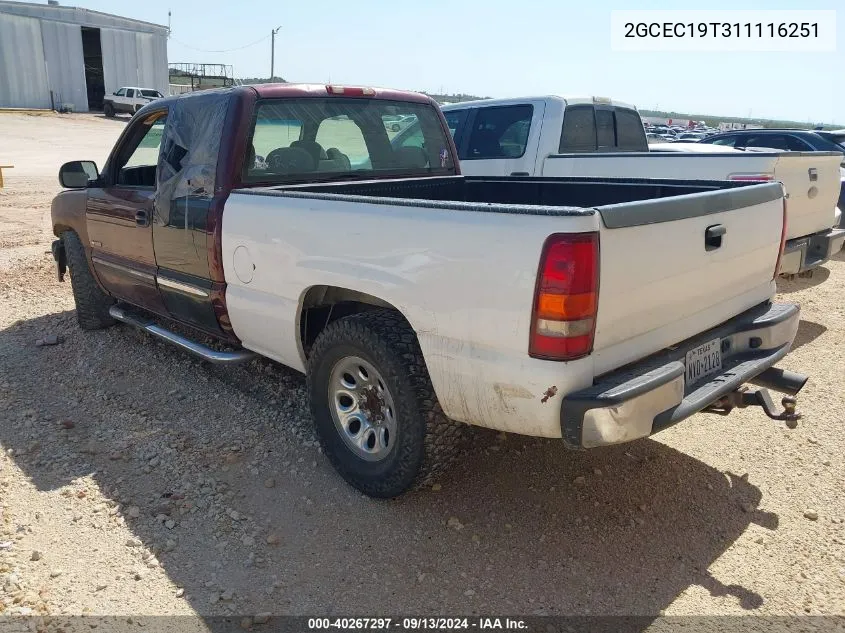 2001 Chevrolet Silverado 1500 Ls VIN: 2GCEC19T311116251 Lot: 40267297