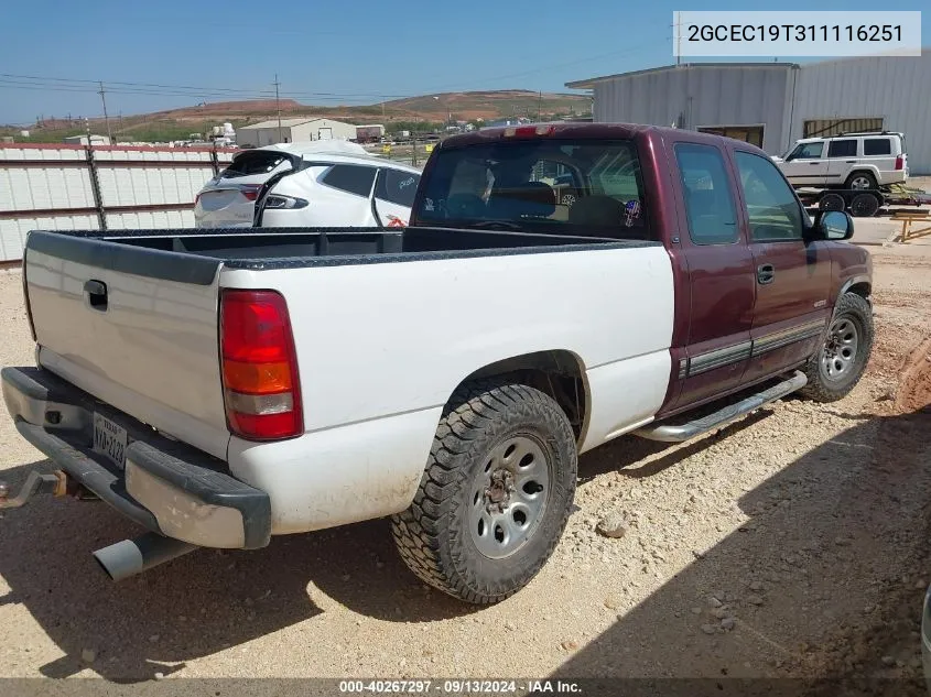 2001 Chevrolet Silverado 1500 Ls VIN: 2GCEC19T311116251 Lot: 40267297