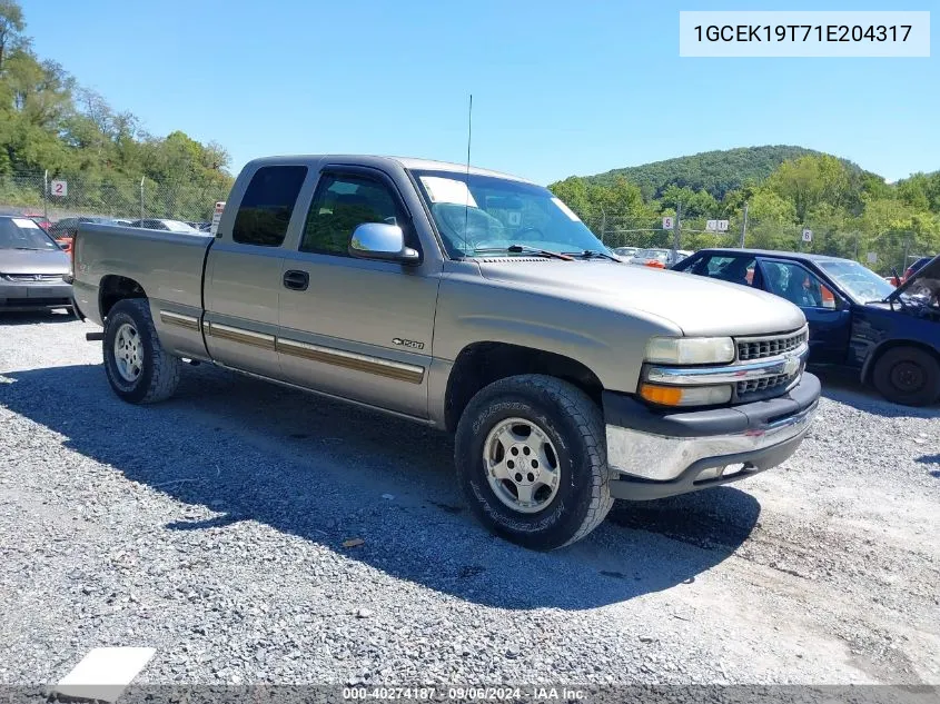 2001 Chevrolet Silverado 1500 Ls VIN: 1GCEK19T71E204317 Lot: 40274187