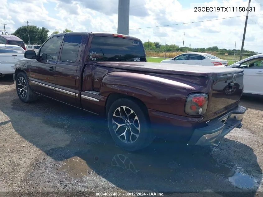 2001 Chevrolet Silverado 1500 Ls VIN: 2GCEC19TX11150431 Lot: 40274831