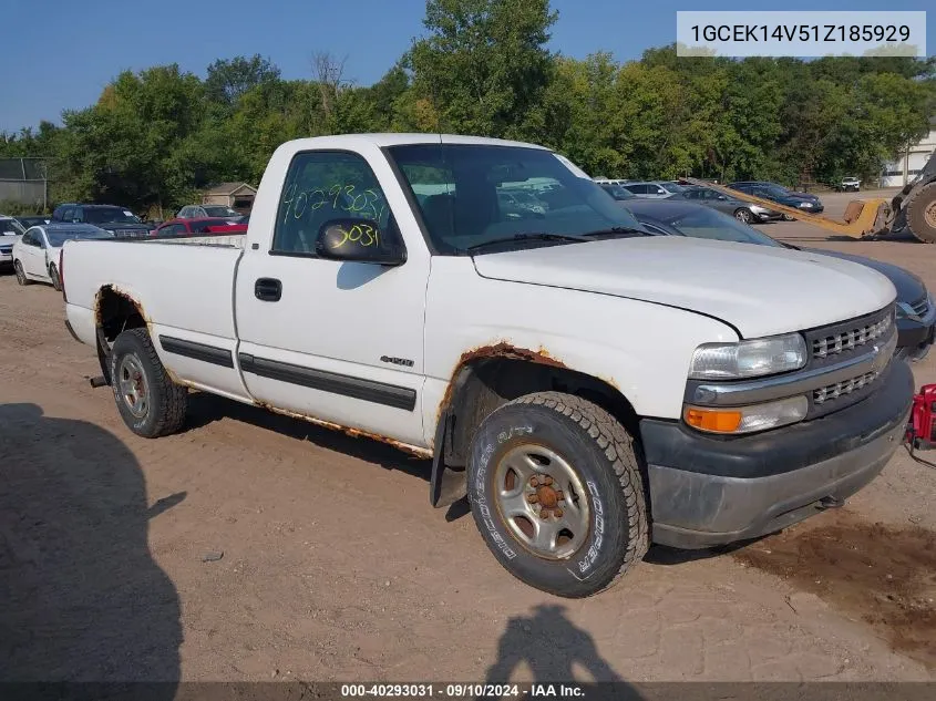 2001 Chevrolet Silverado 1500 VIN: 1GCEK14V51Z185929 Lot: 40293031