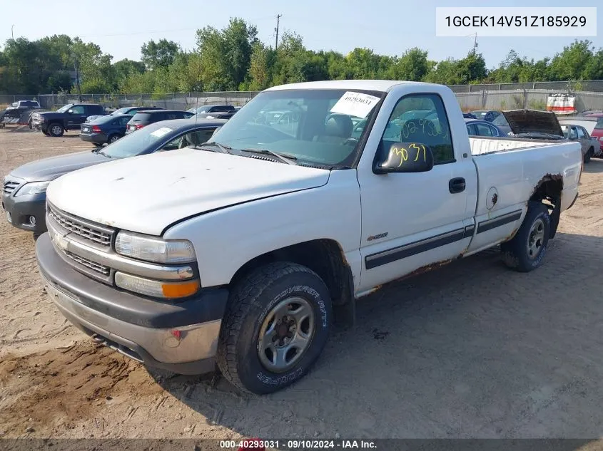 2001 Chevrolet Silverado 1500 VIN: 1GCEK14V51Z185929 Lot: 40293031